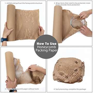 Eco-Friendly Honeycomb Packaging Paper Roll - 15" x 328'