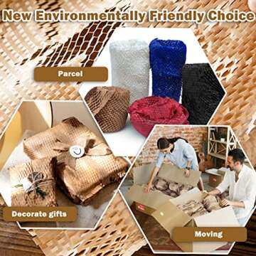 Eco-Friendly Honeycomb Packaging Paper Roll - 15" x 328'
