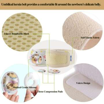 Umbilical Hernia Belt for Baby Adjustable Navel Band
