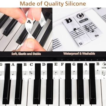 Silicone Piano Key Labels for Beginners and Kids