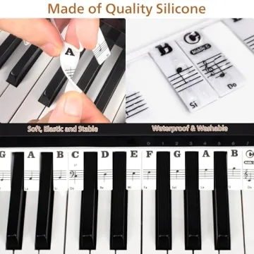 Silicone Piano Key Labels for Beginners and Kids