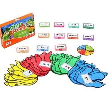 Barnacle Toys Dino Stomp, Dolch Sight Words Flash Cards Kindergarten Learning Games, Learning to Rea...
