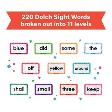 Barnacle Toys Dino Stomp, Dolch Sight Words Flash Cards Kindergarten Learning Games, Learning to Read for Kids Ages 5-7, 1st Grade Learning Materials, Reading Games for Kids Ages 4-8