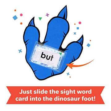 Barnacle Toys Dino Stomp, Dolch Sight Words Flash Cards Kindergarten Learning Games, Learning to Read for Kids Ages 5-7, 1st Grade Learning Materials, Reading Games for Kids Ages 4-8