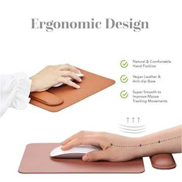 HABITU Vegan Leather Mouse Pad with Magnetic Wrist Support