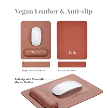 HABITU Vegan Leather Mouse Pad with Magnetic Wrist Support