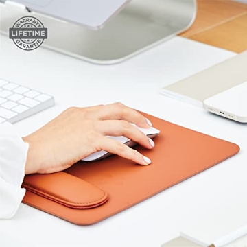 HABITU Vegan Leather Mouse Pad with Magnetic Wrist Support