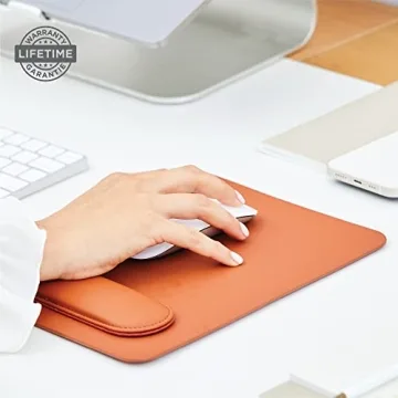 HABITU Vegan Leather Mouse Pad with Magnetic Wrist Support