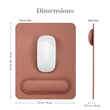 HABITU Vegan Leather Mouse Pad with Magnetic Wrist Support