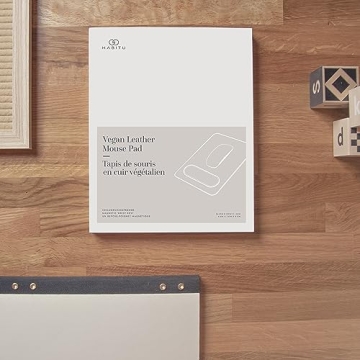 HABITU Vegan Leather Mouse Pad with Magnetic Wrist Support