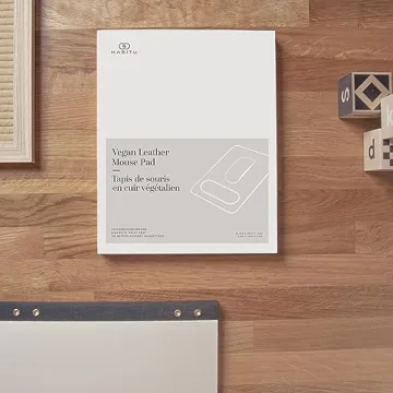 HABITU Vegan Leather Mouse Pad with Magnetic Wrist Support