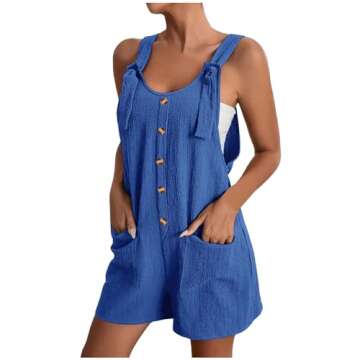 SHAOBGE Placed Romper Overalls Women Ladies Onesies Jumpsuit Women Hollow Out Jumpsuit Buckle Black ...
