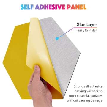 Self-Adhesive 18 Pack Hexagon Acoustic Panels, 14" X 12" X 0.4" High Density Sound Absorbing Panels,...