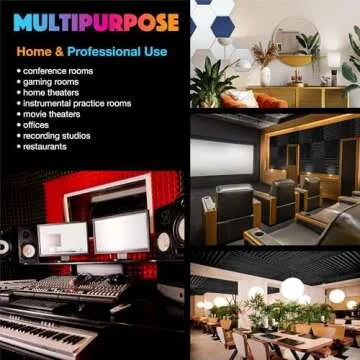 Self-Adhesive 18 Pack Hexagon Acoustic Panels, 14" X 12" X 0.4" High Density Sound Absorbing Panels, Beveled Edge Sound Proof Treatment Tiles for Walls, Studio, Door, Home, Office (Silver Gray)