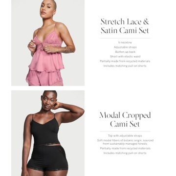 Victoria's Secret Lace Satin Cami Set - Elegant Sleepwear