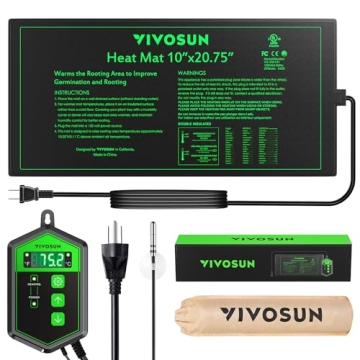 VIVOSUN Seedling Heat Mat & Digital Thermostat Combo Set for Indoor Gardening