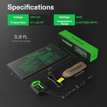 VIVOSUN Seedling Heat Mat & Thermostat for Gardening