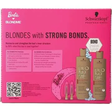 BlondMe® x BARBIE™ Home Spa Collection – All Blondes Kit - Nourishing and Hydrating Treatment for Shiny Hair – Moisturizing Shampoo for Normal to Coarse Color Treated and Natural Blonde Hair
