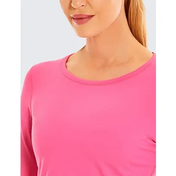 CRZ YOGA Long Sleeve Crop Top for Women Workout
