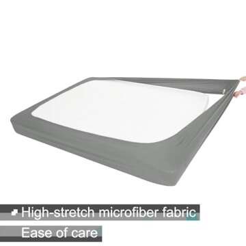 Box Spring Cover King Size - Jersey Knit & Stretchy Wrap Around 4 Sides Bed Skirt for Hotel & Home - King/Cal King/Olympic Queen, Light Gray