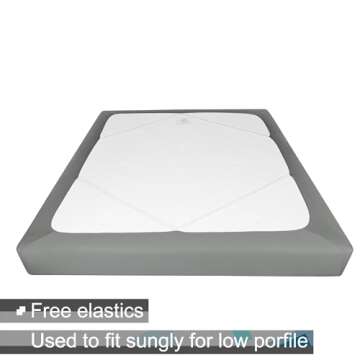 Box Spring Cover King Size - Jersey Knit & Stretchy Wrap Around 4 Sides Bed Skirt for Hotel & Home - King/Cal King/Olympic Queen, Light Gray