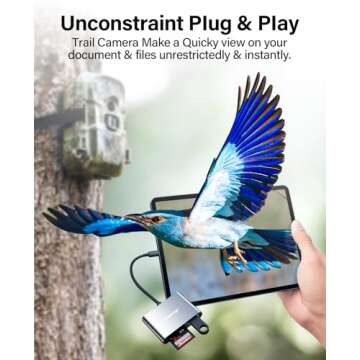 Hicober USB C to SD, Micro SD Memory Card Reader, Type C to SD Card Reader Adapter 2TB Capacity for MacBook Camera Android Windows Linux and Other Type C Device-Space Grey