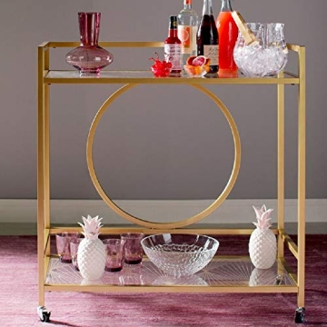 Elegant Art-Deco Bar Cart with Wheels