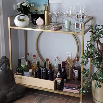 Elegant Art-Deco Bar Cart with Wheels