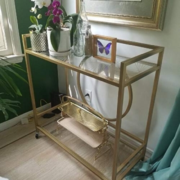 Elegant Art-Deco Bar Cart with Wheels