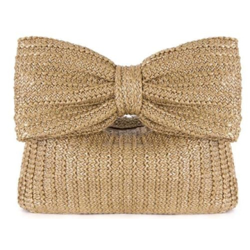 Women Bow Purse Summer Straw Woven Clutch Bag Handbags Vacation Beach Tote Formal Party Wedding 2025 New