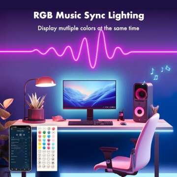 MFWW Neon Rope Lights, 32.8FT RGB LED Strip Lights, App Control, IR Remote, Outdoor IP67 Waterproof, Music Syncing, Flexible DIY Design for Bedroom, Gaming, Party, Christmas Decor