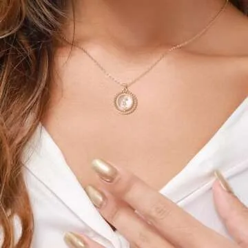SELENICHAST Gold Necklace for Women Zodiac Necklace 14K Gold Plated Rotatable 12 Constellation Necklaces Astrology Gold Jewelry for Women Fashion Birthday Gifts