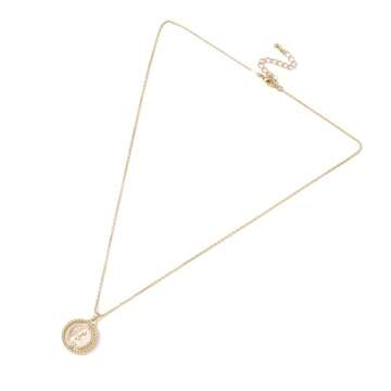 SELENICHAST Gold Necklace for Women Zodiac Necklace 14K Gold Plated Rotatable 12 Constellation Necklaces Astrology Gold Jewelry for Women Fashion Birthday Gifts