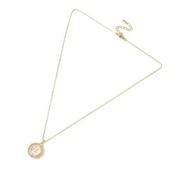 SELENICHAST Gold Necklace for Women Zodiac Necklace 14K Gold Plated Rotatable 12 Constellation Necklaces Astrology Gold Jewelry for Women Fashion Birthday Gifts