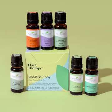 Plant Therapy Breathe Easy Essential Oil Set for Wellness and Relaxation