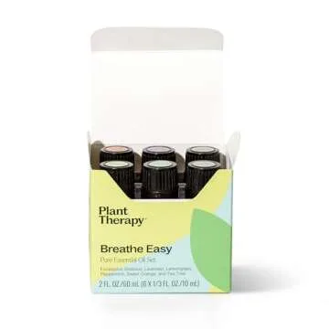 Plant Therapy Breathe Easy Essential Oil Set for Wellness and Relaxation