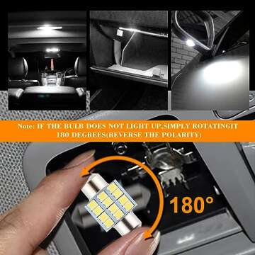 iFunyLED 24 Pieces Dome Light LED Car Interior Bulb Kit Set 194 T10 DE3175 578 31mm 42mm Bulbs Interior Replacement Lights for Car Map License Plate Door Side Marker Cornering Trunk Light - White