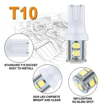iFunyLED 24 Pieces Dome Light LED Car Interior Bulb Kit Set 194 T10 DE3175 578 31mm 42mm Bulbs Interior Replacement Lights for Car Map License Plate Door Side Marker Cornering Trunk Light - White
