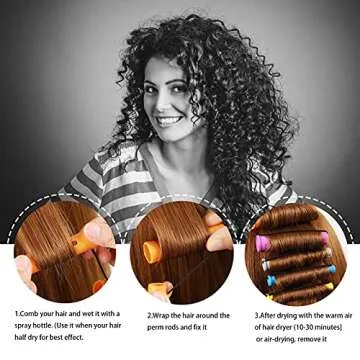 50pcs Cold Wave Rods Set - Medium Size Curlers for Natural, Long & Short Hair, DIY Perming & Curly Hair Tools