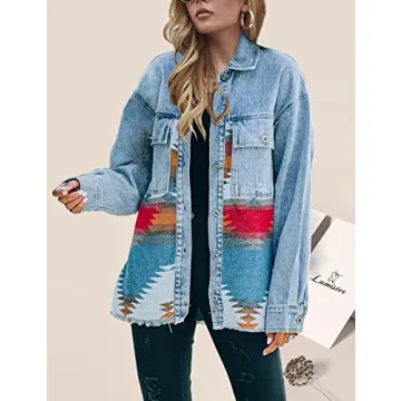 Lumister Aztec Denim Jacket Vintage Design for All Occasions