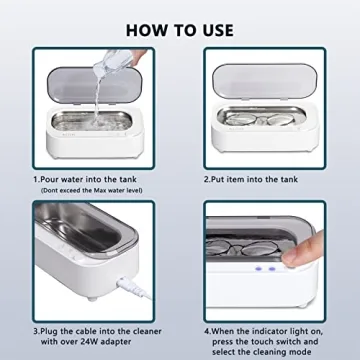 KOHE Sonic Jewelry Cleaner - Portable 48Khz Glass Care Machine