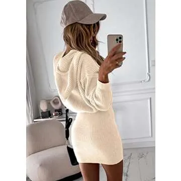 PRETTYGARDEN Women's Winter Pullover Sweater Dress - Apricot