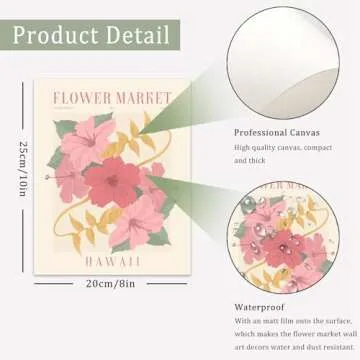 Flower Market Posters Set of 9, Minimalist Flower Market Wall Art Prints, Vintage Flower Pictures Wall Decor, Abstract Canvas Colorful Floral Painting for Living Room,Bedroom,Dorm,