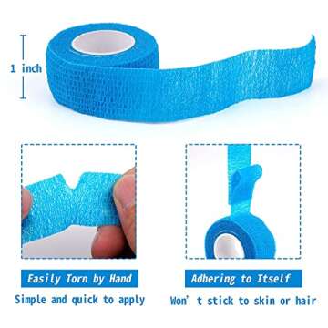 24 Pack Self Adherent Cohesive Wrap Bandages 1 Inches X 5 Yards, First Aid Tape, Elastic Self Adhesi...