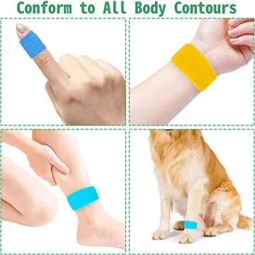 24 Pack Self Adherent Cohesive Wrap Bandages 1 Inches X 5 Yards, First Aid Tape, Elastic Self Adhesive Tape, Athletic, Sports wrap Tape, Bandage Wrap for Sports, Wrist, Ankle (Rainbow Color)