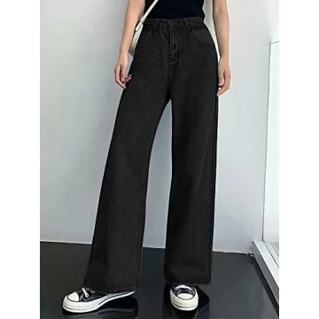 HDLTE High Waist Baggy Jeans for Stylish Comfort