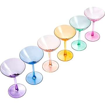 Stunning Colored Coupe Glasses Set of 6 for Entertaining