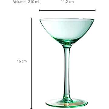 Stunning Colored Coupe Glasses Set of 6 for Entertaining