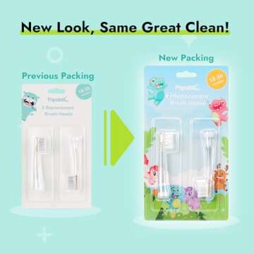 Papablic Replacement Toothbrush Heads - 2 Count | Compatible with Papablic BabyHandy & Toddler Sonic Electric Toothbrushes (18-36 Months)
