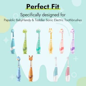 Papablic Replacement Toothbrush Heads - 2 Count | Compatible with Papablic BabyHandy & Toddler Sonic Electric Toothbrushes (18-36 Months)
